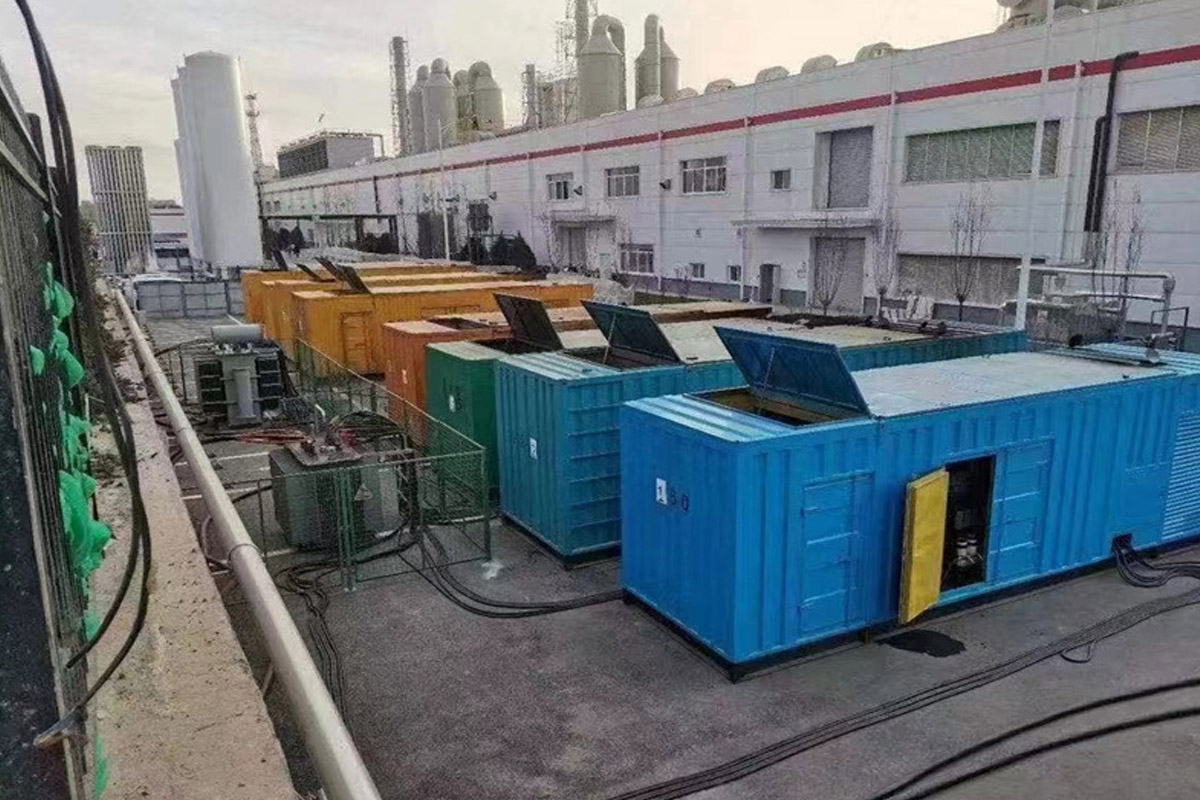 四平发电机租赁施工现场